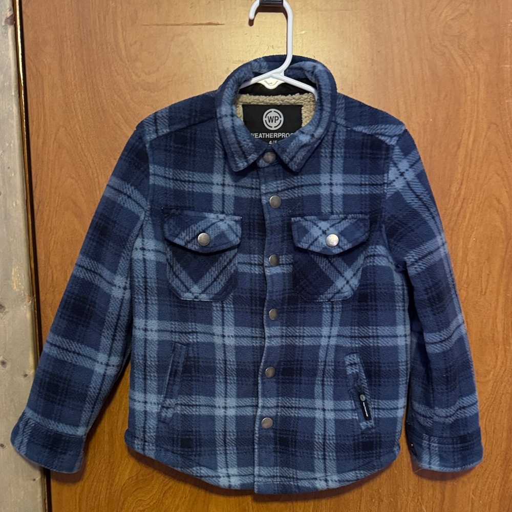 10/$10 Weatherproof Kids Navy Checkered Jean Jacket
